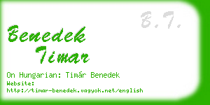 benedek timar business card